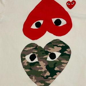 Medium CDG Play Double Heart T-Shirt